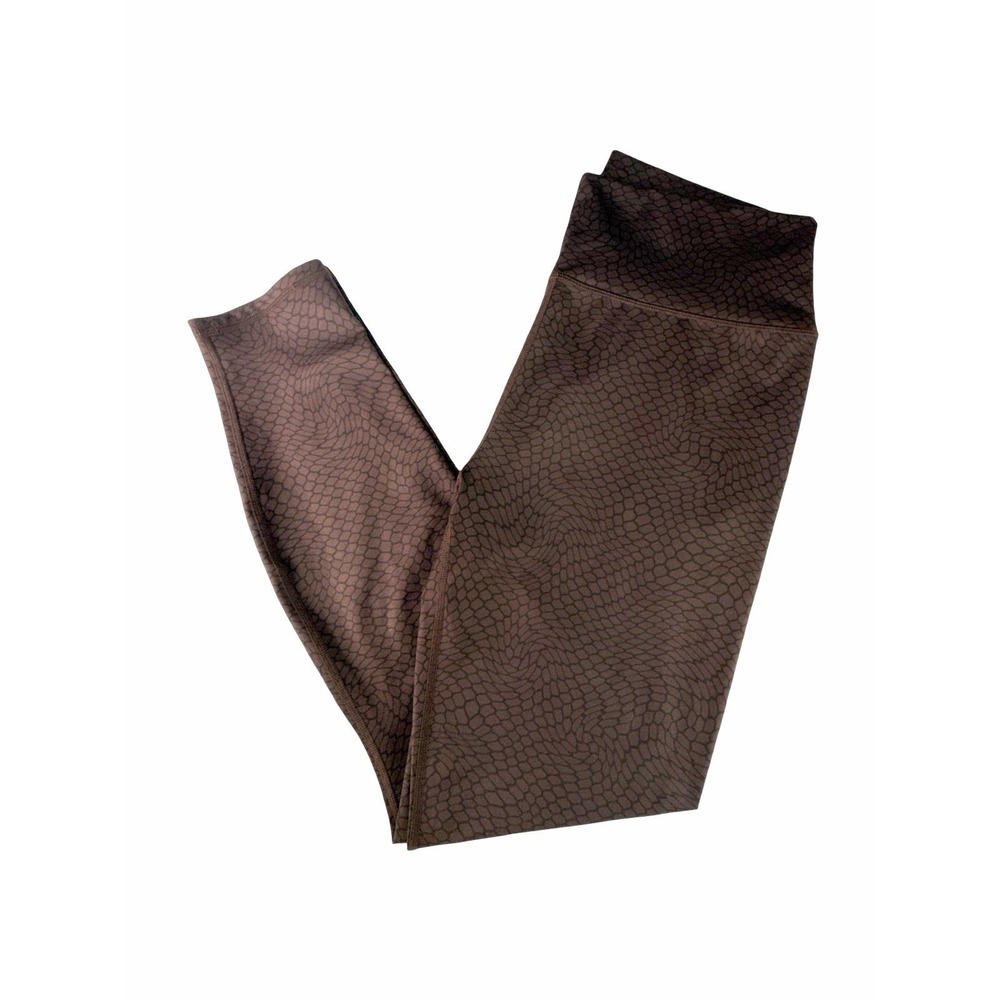 Fabletics Brown Snakeskin Print High Rise Leggings Womens Size 8 27" Inseam EUC